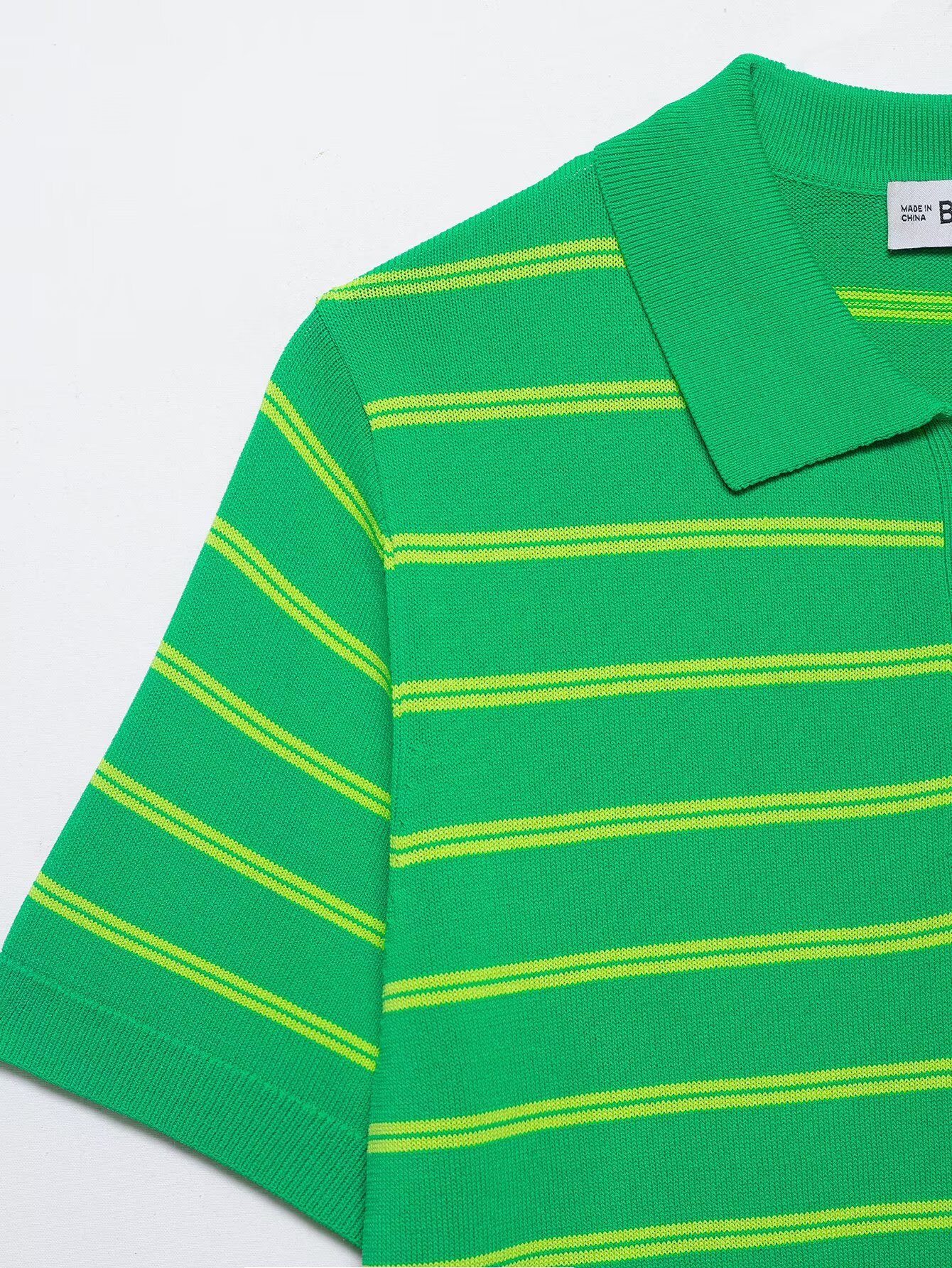 Nouvelle collection été : Polo tricoté rayé à manches courtes pour femme, style européen et américain, décontracté et élégant