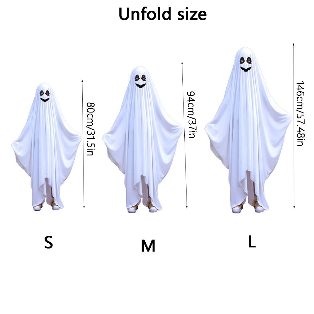 Cape d'halloween à capuche, Cape de Cosplay drôle, visage souriant, Poncho fantôme, vêtements effrayants, Costume de Cosplay fantôme œil noir