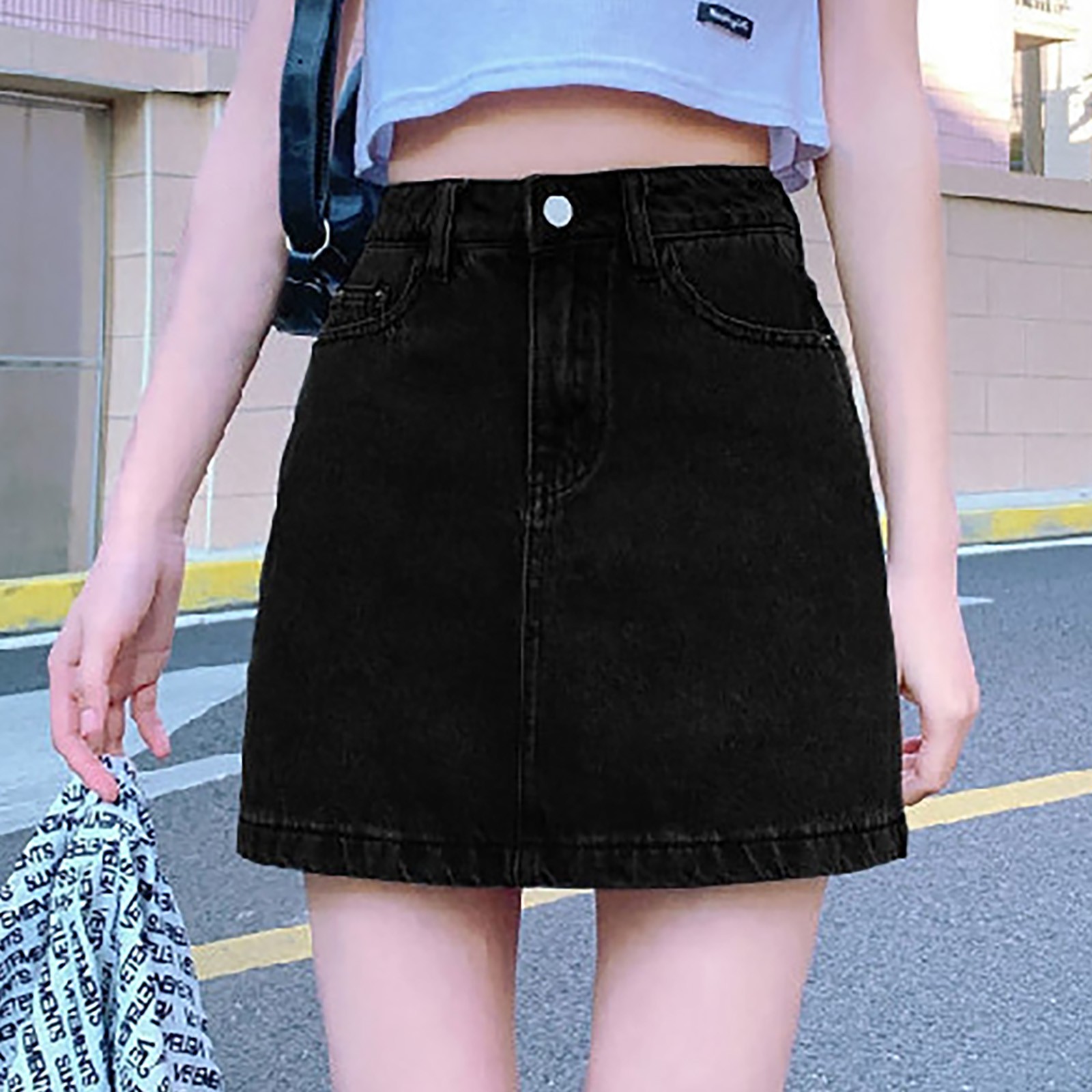 Femmes jupe en jean été taille haute décontractée a-ligne Mini jupes Streetwear Faldas Mujer mode coréenne jupe en jean courte rsi