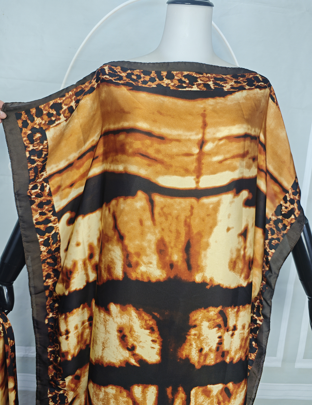 Robe longue kaftan bohème en soie grande taille pour l'été, abaya de prière traditionnelle musulmane, caftan imprimé africain pour femme pour les vacances