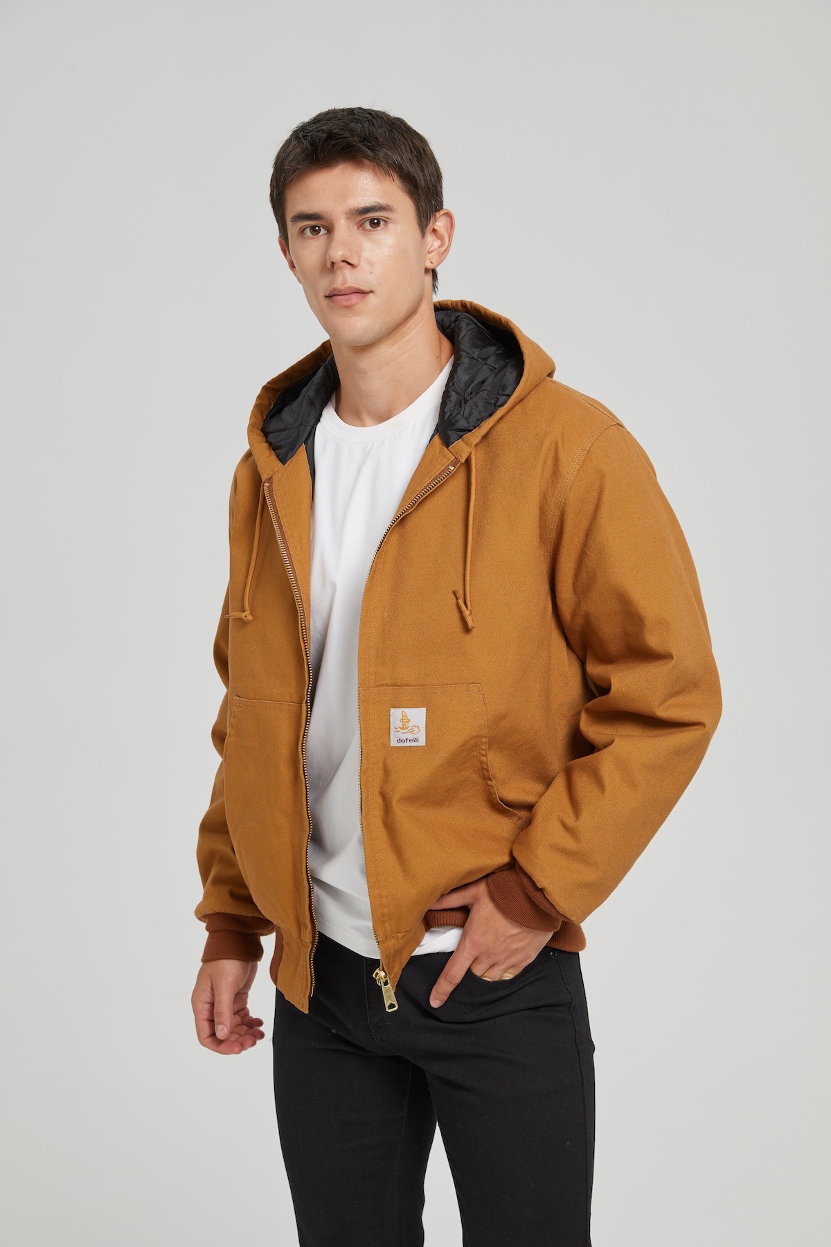 Veste en toile épaisse rétro américaine automne-hiver, manteau rembourré en coton, style vêtements de travail pour hommes, vêtements d'extérieur décontractés