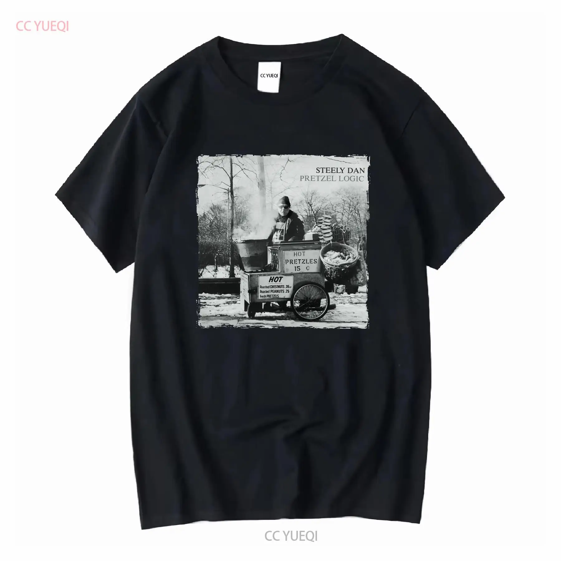 T-shirt en coton Steely Dan Pretzel Logic Walter Becker Donald Fagen manches longues ou courtes vintage lavé homme polyvalent