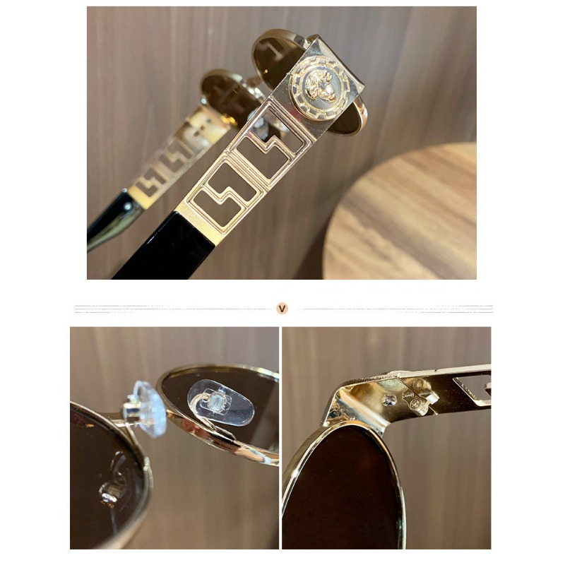 Lunettes de soleil de luxe en métal pour hommes et femmes, lunettes de créateur unisexes, lunettes de mode ovales, lunettes vintage pour femmes