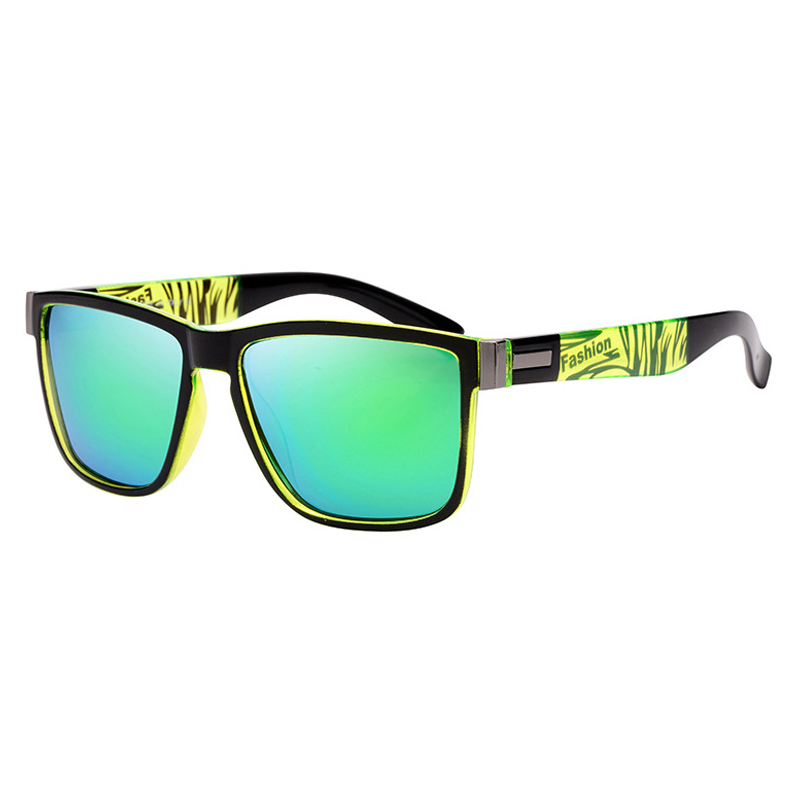 Lunettes de soleil polarisées de sport classiques pour hommes et femmes, carrées, à la mode, élégantes, été, nuances bleues et vertes, UV400
