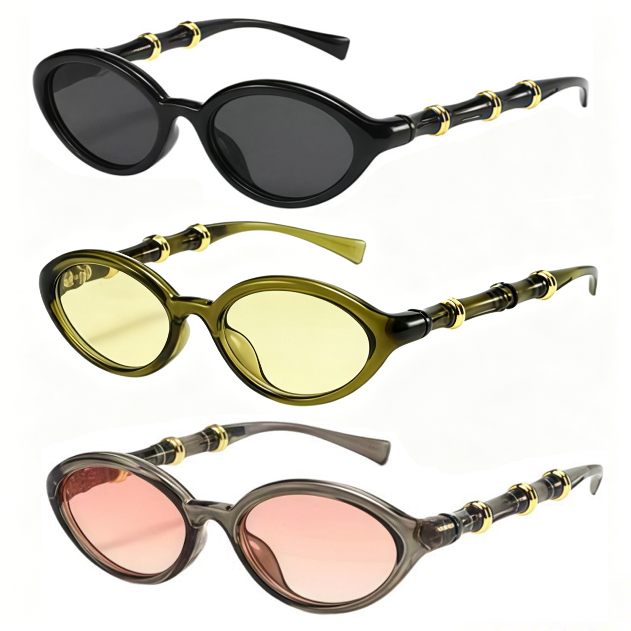 Lunettes de soleil ovales rétro de luxe pour femmes, style tendance, protection UV400, monture Oculus, Gafas