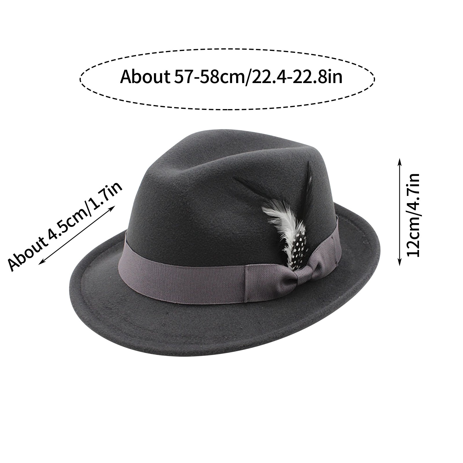 Hommes haut-de-forme hiver automne élégant plume feutres chapeau hommes réglable Jazz doux laine chapeau vacances fête carnaval Dirndl casquette