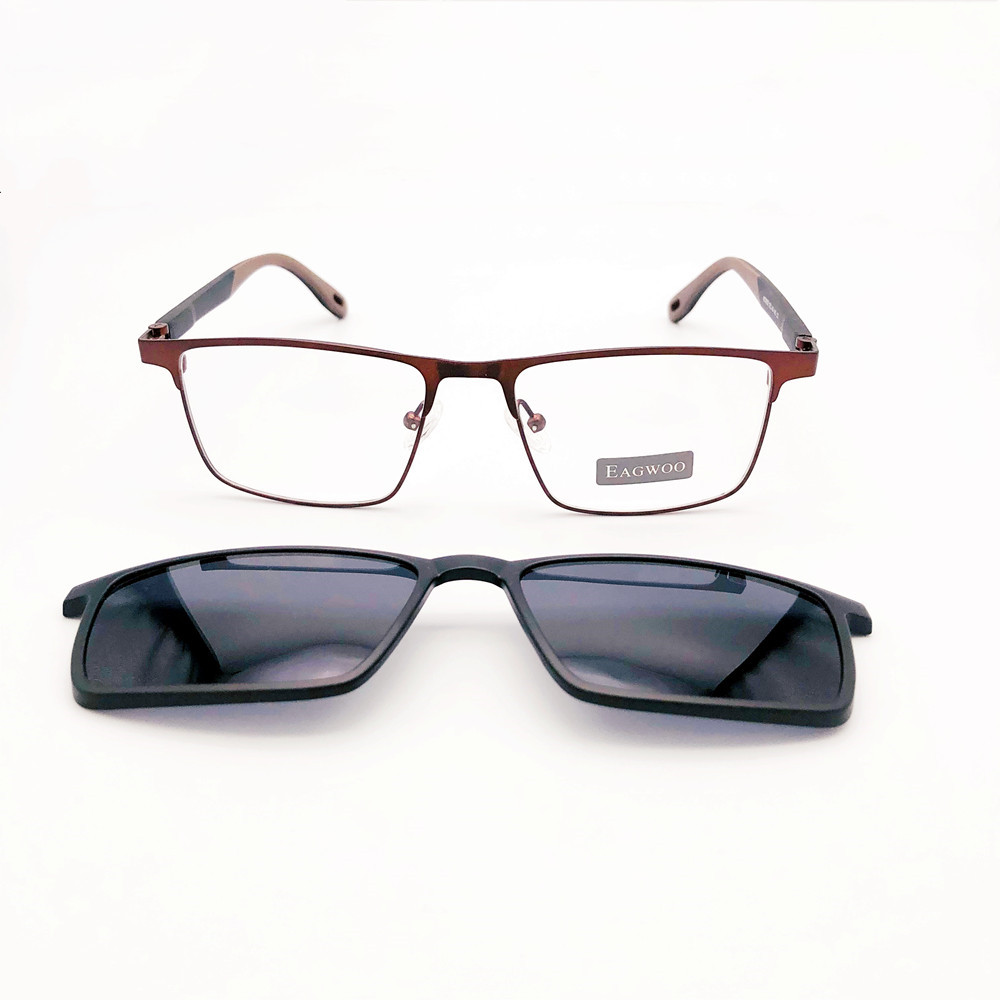 Lunettes de soleil pour hommes, monture optique métallique, monture carrée, Prescription, myopie, élégante, Vintage