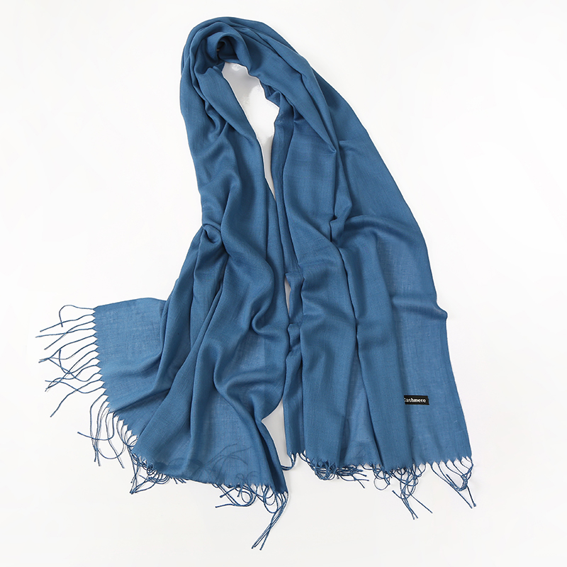Écharpe longue en cachemire pour femme, Hijabs Tessale, glands, châles, pashmina, enveloppes, document solide, mode, hiver, 2020