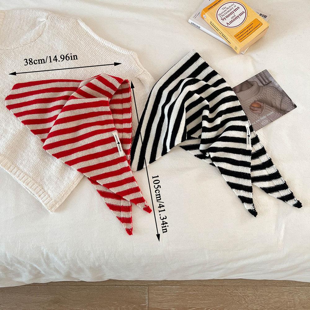 Polyvalent rayé laine tricoté Triangle écharpe femmes mode laine écharpe châle hiver chaud doux tricoté capuche écharpe châle cou enveloppement