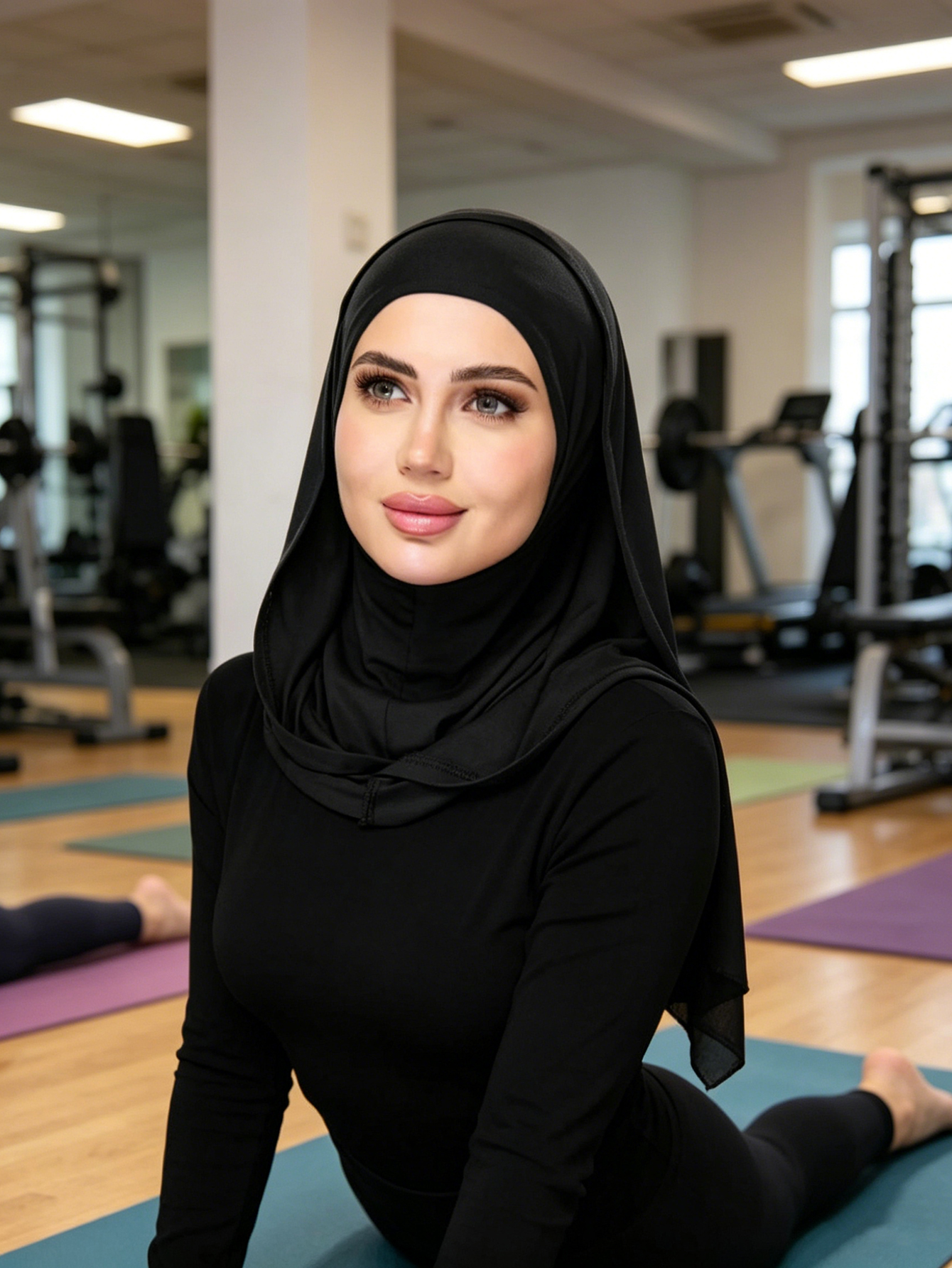 Hijab de sport à capuche en jersey, sous-hijab instantané, doux et extensible, pour femmes musulmanes, facile à porter, turban de sport