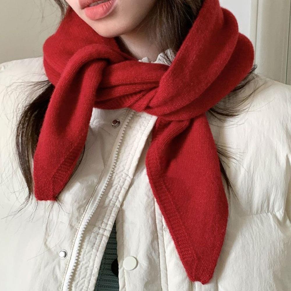 Écharpe triangulaire tricotée en laine de Style coréen pour femme, foulard chaud d'hiver, châle multifonctionnel, enveloppe pour cheveux