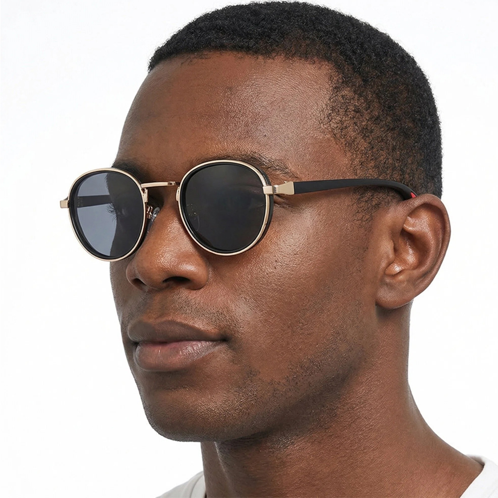 Lunettes de soleil rondes rétro pour hommes et femmes, monture en métal vintage, lunettes de soleil tendance, protection UV400, lunettes de conduite