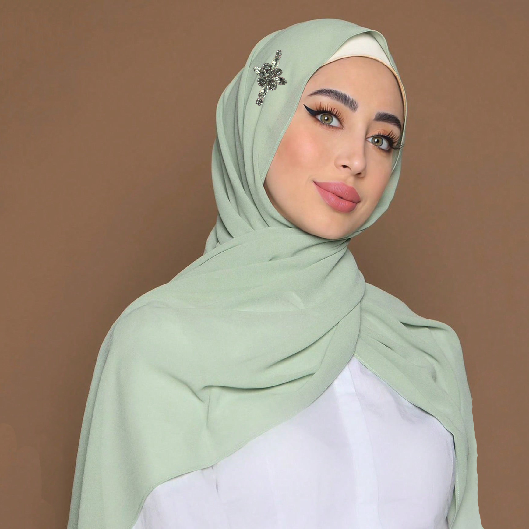 Haute qualité Premium en mousseline de soie Hijab strass écharpe malaisienne Hijab châles écharpe femmes musulmanes couleur unie bandeau
