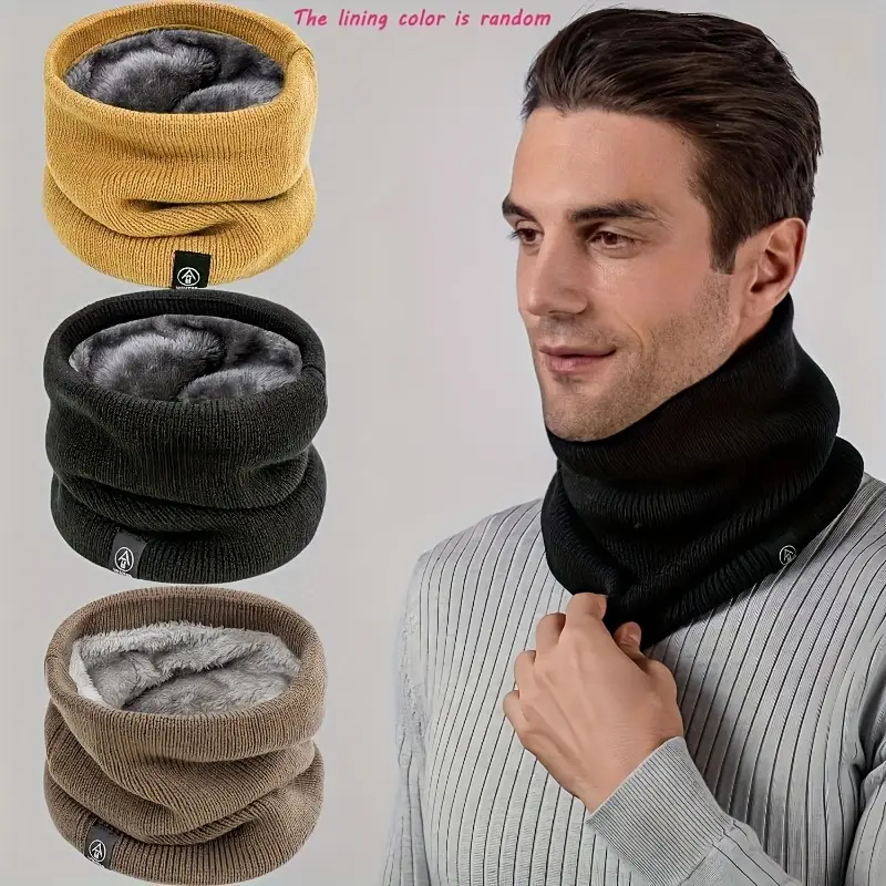 Écharpe en tricot chaud, épaisse et en peluche, coupe-vent, cache-cou d'hiver pour le sport en plein air, le ski, la course à pied, pour hommes et femmes.