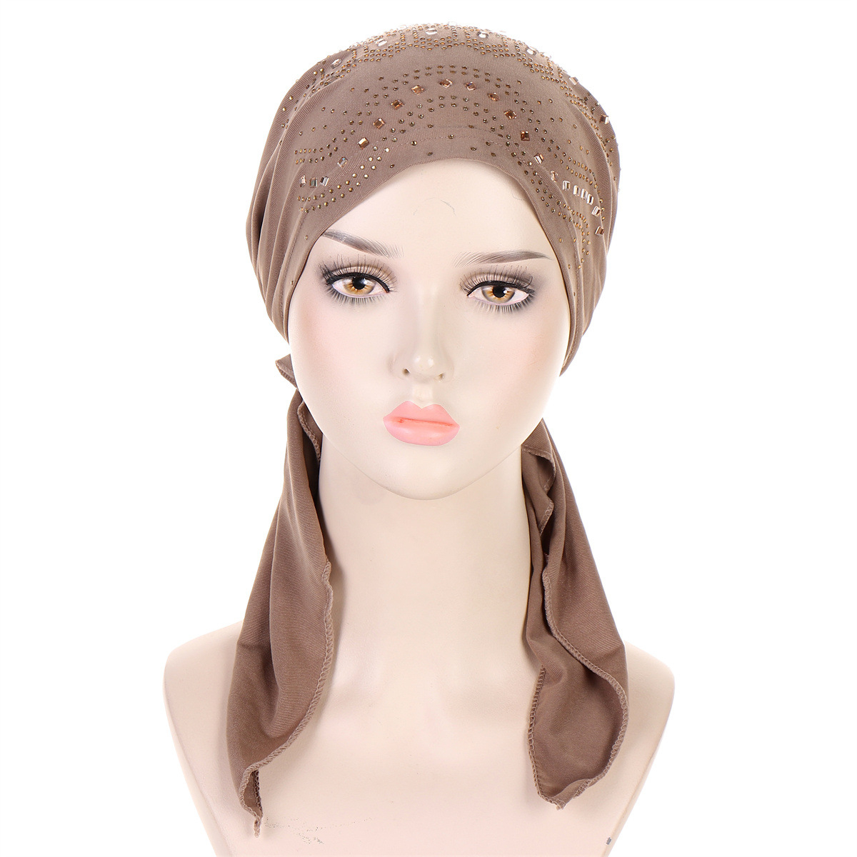 Nouveau Hijab Diamant 2026 pour Femme, Turban Uni pour Dames Musulmanes, Bonnet Doux et Élastique à Longue Queue, Foulard de Tête, Chapeaux Indiens