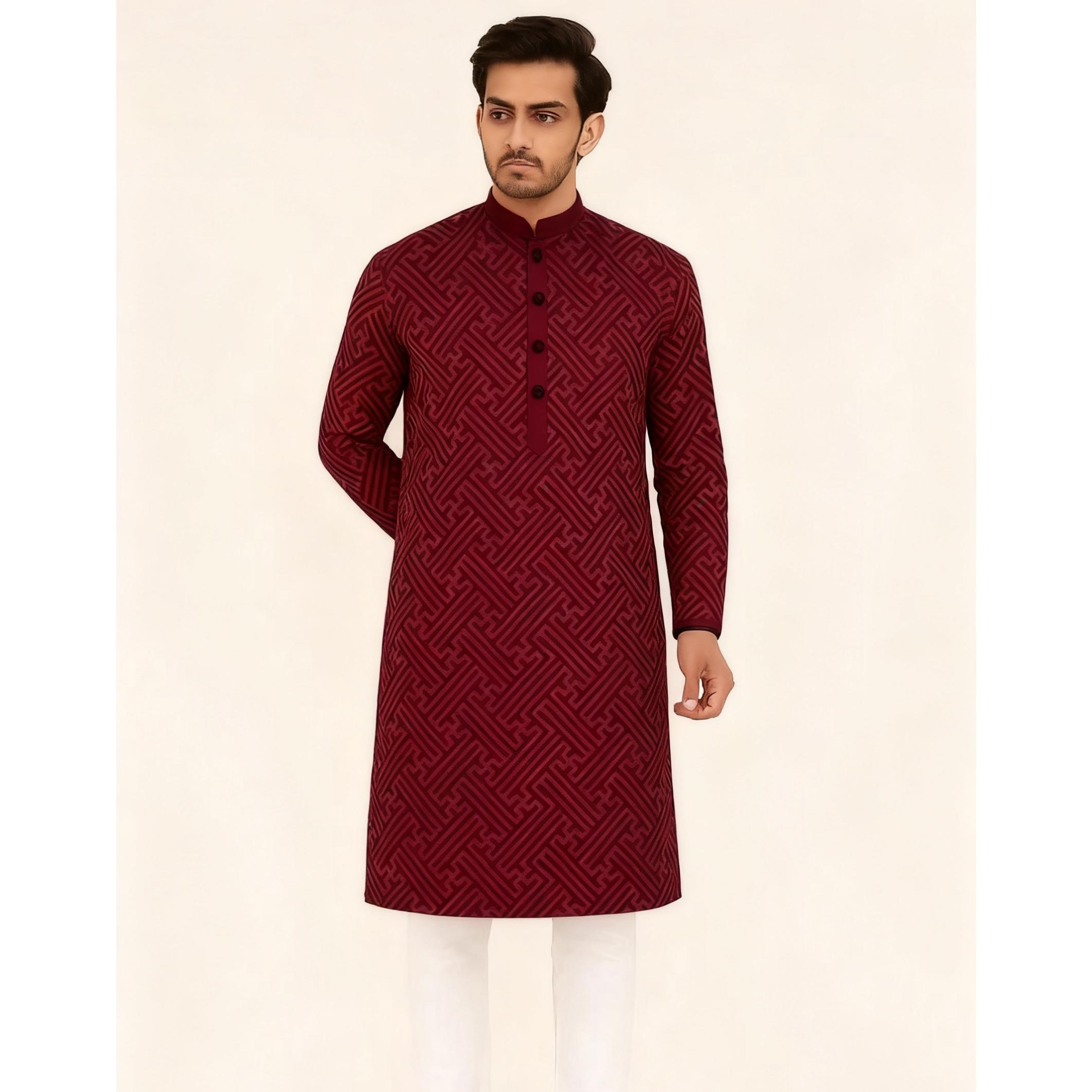 Caftan musulman dubaï pour hommes, Robe à manches longues, Style ethnique, col montant, vêtements arabes, style National du moyen-orient, 2026