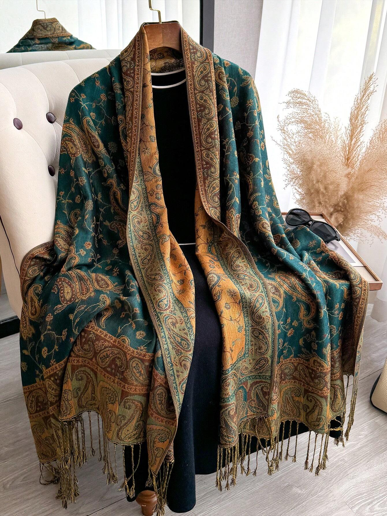 2025 nouveau Pashmina femmes écharpe bohême Paisley châle enveloppement Paisley Jacquard fleurs cachemire classique glands 70X190 cm