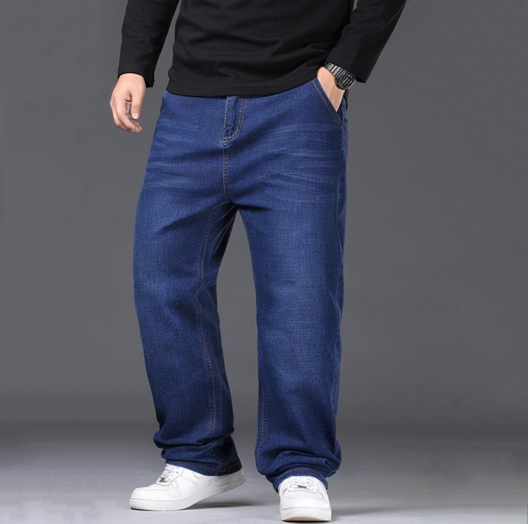 Jeans extensibles pour hommes, tailles 29-50, pantalons en Denim à jambe droite, tailles étendues, bleu, noir, Streetwear, coupe décontractée, pour le travail, décontracté, nouveau
