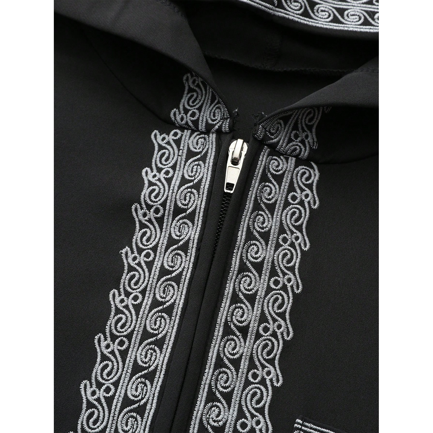 Thobe pour hommes musulmans, à capuche, brodé, à manches longues, ample, djellaba, vêtements islamiques traditionnels pour les fêtes, la prière du Ramadan.