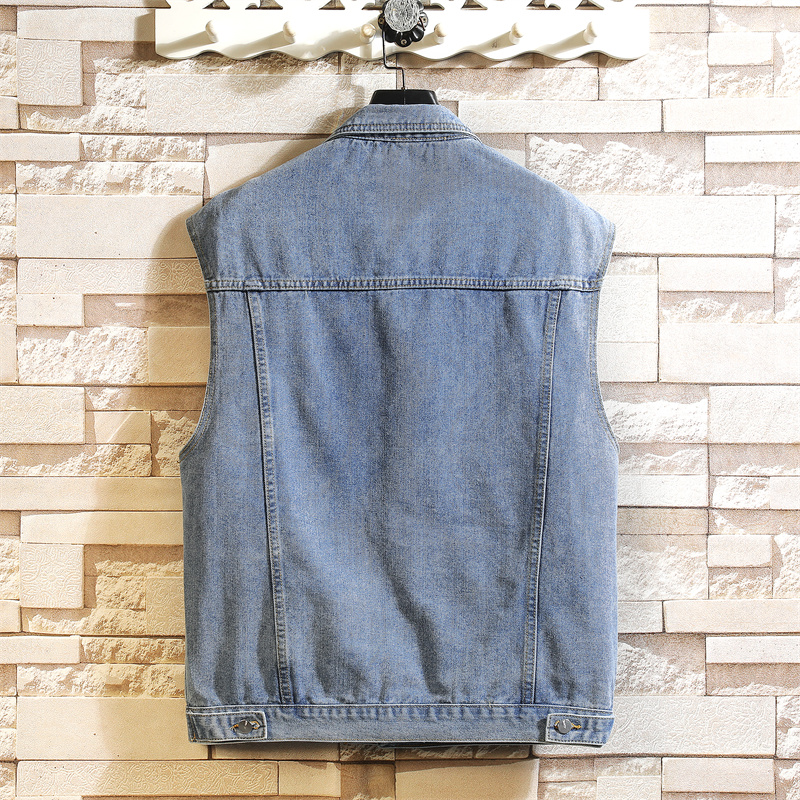 Nouveau Denim gilet hommes sans manches Denim veste gilet décontracté hommes couleur unie Jean manteau mâle Streetwear hommes vêtements 2025