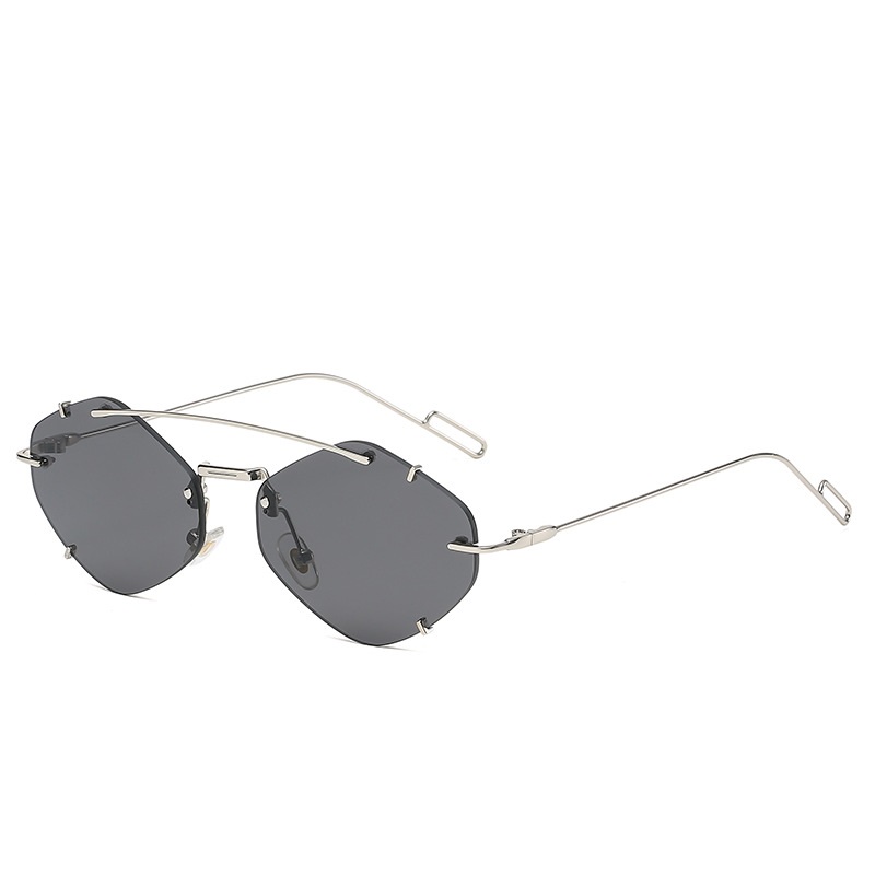Lunettes de soleil carrées en diamant sans bords pour femmes et hommes, rétro, marque de styliste, UV400, nuances Oculos féminines Gafas
