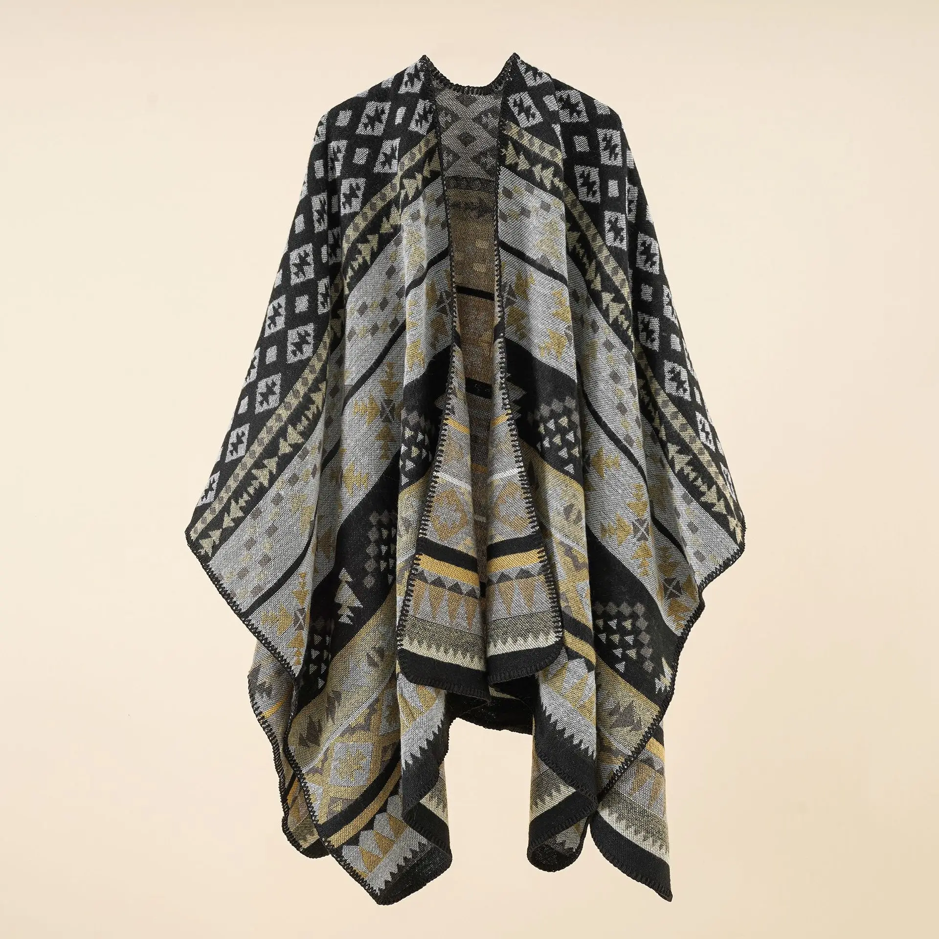 Écharpe de Luxe en Cachemire pour Femme, Pashmina, Châle Rond, Couverture