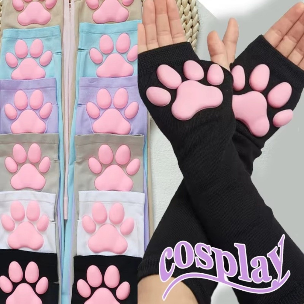 Manches de protection solaire 3D en soie glacée motif griffe de chat, anti-UV, absorbantes, à séchage rapide, respirantes et rafraîchissantes