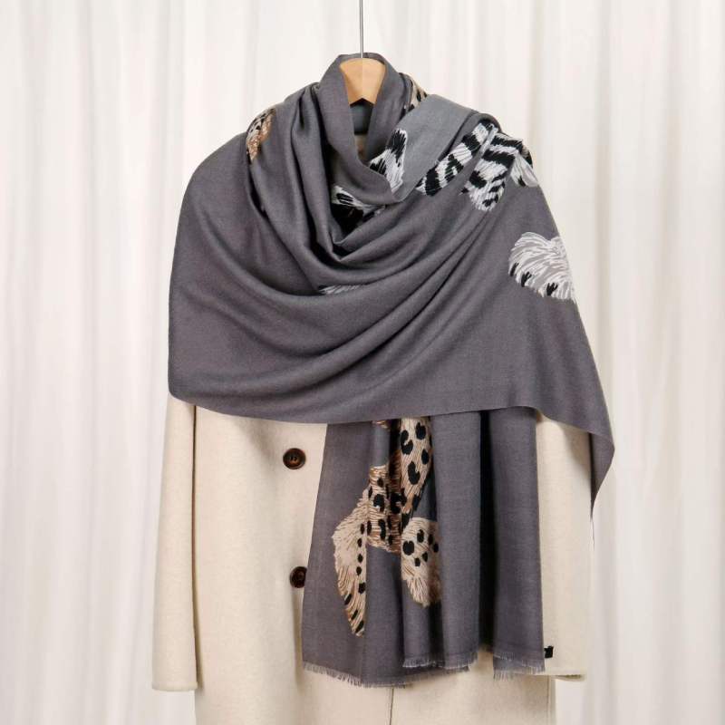 Écharpe de luxe pour femme, imprimé léopard et tigre, châle doux, écharpe vintage à motif animal, écharpes de cou surdimensionnées et respirantes pour tenue quotidienne