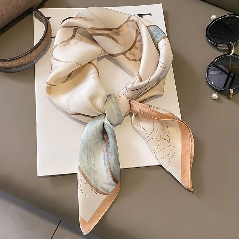 Foulard en soie pour femmes, 70x70cm, Design de marque, imprimé, châle, foulard, Hijab, cheveux, main, poignet, Bandana, cravate, 2023