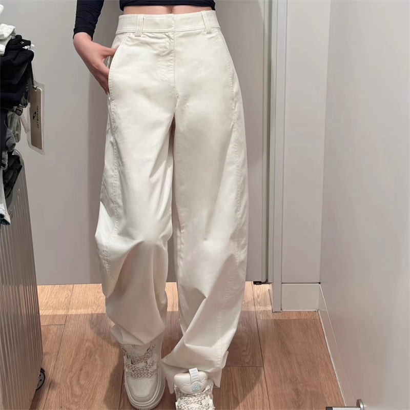 Pantalon droit décontracté pour femme, haute qualité, mode printemps-automne, Streetwear, couleur unie, ample, jambes larges, 2025