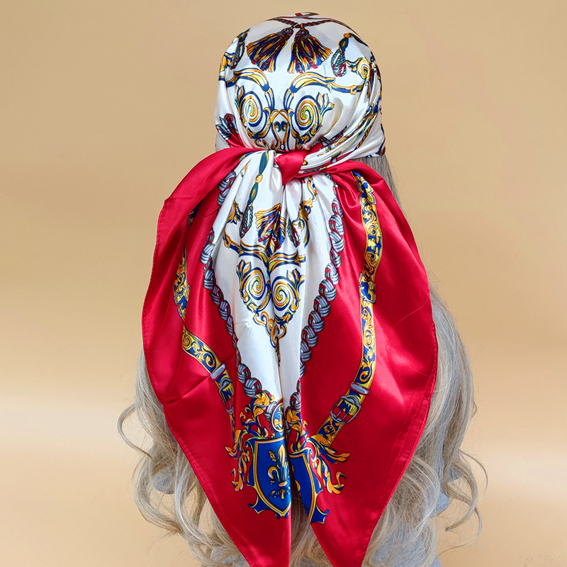 Écharpe carrée de luxe pour femmes, écharpe de sauna de plage, écharpes de protection solaire, design à la mode, les quatre saisons, châles populaires, injHijab, 90x90cm, nouveau