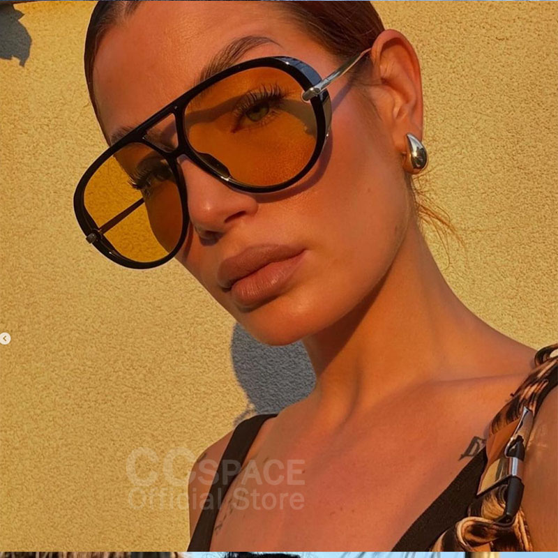 Lunettes de soleil surdimensionnées à la mode pour femmes, marque de luxe de styliste, lunettes de soleil classiques Vintage UV400, 2024 # 300864
