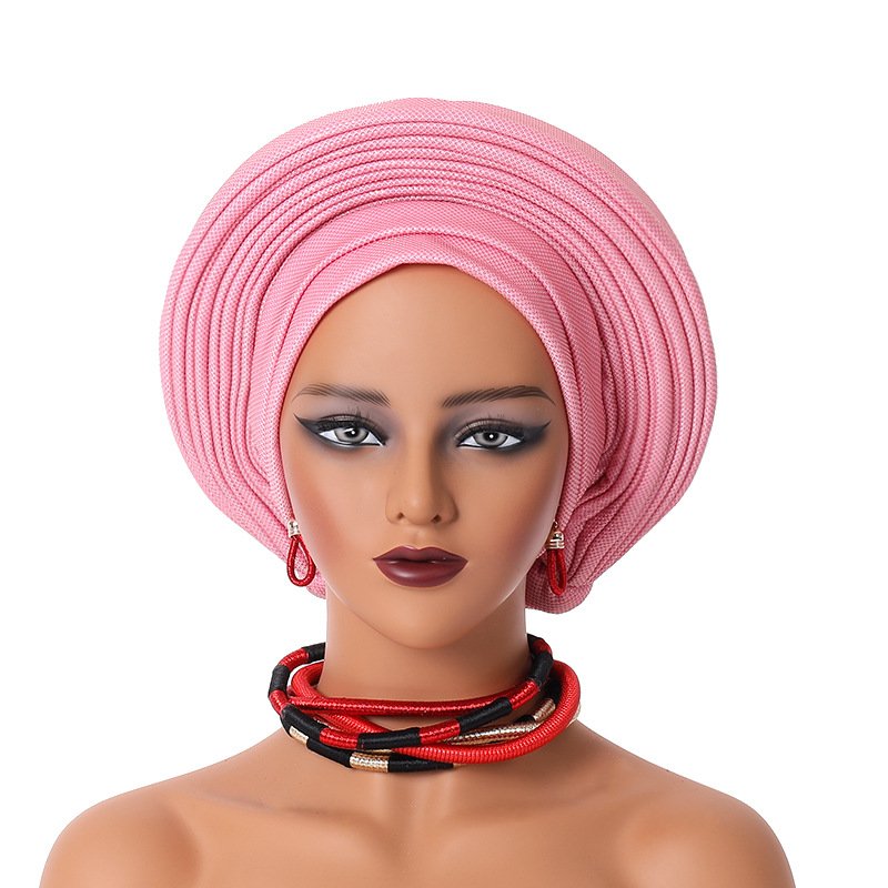 Cravate de Sauna Africaine NigWin Aso Oke pour Femme, Hijab, Tête Ronde Turban, Chemo Caps Gele Femme, Écharpe de Haute Qualité pour ixde Mariage