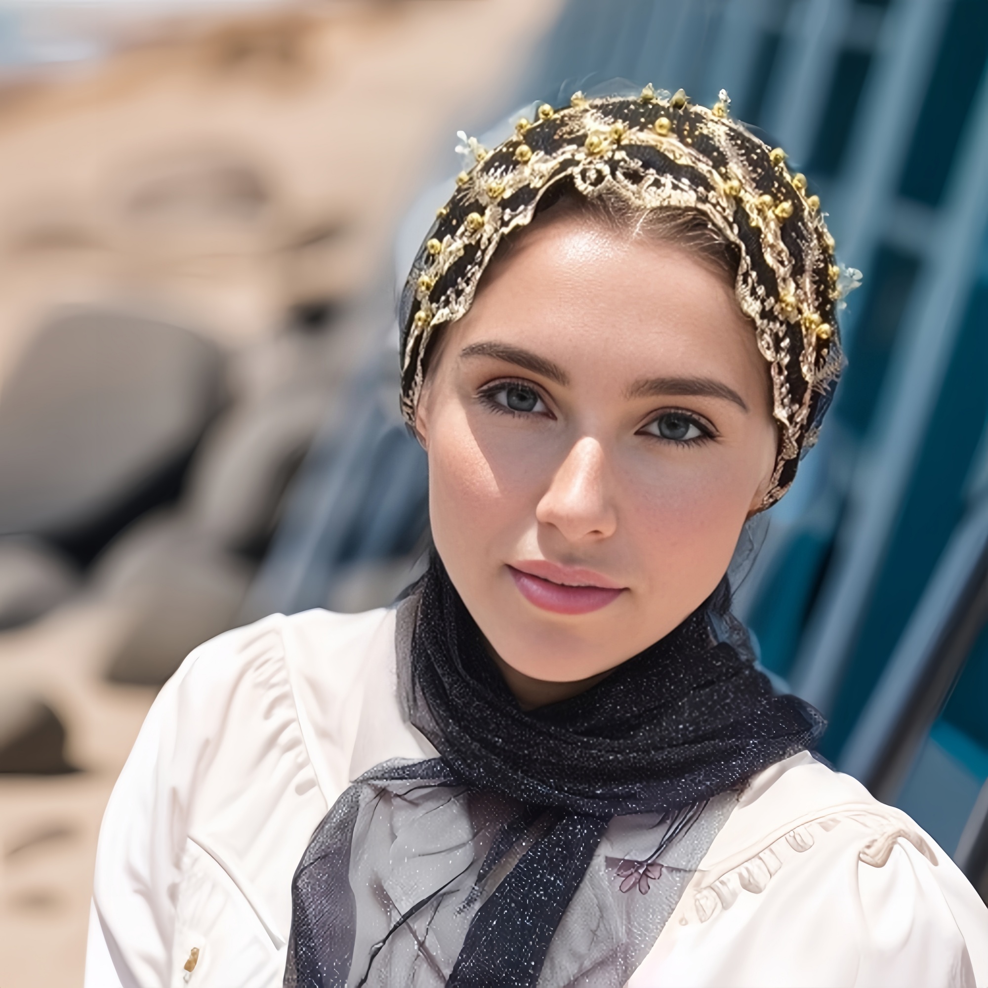Chapeau brodé musulman pour femmes, bandeau Hijab musulman, écharpe instantanée, Turban islamique, splendide Bandana