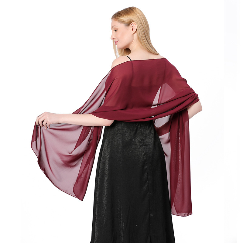 Châle en Mousseline de Soie Pure pour Femme, Robe de Soirée, Mariage, Capes, Écharpes, Serviette de Plage, Protection Solaire, Été