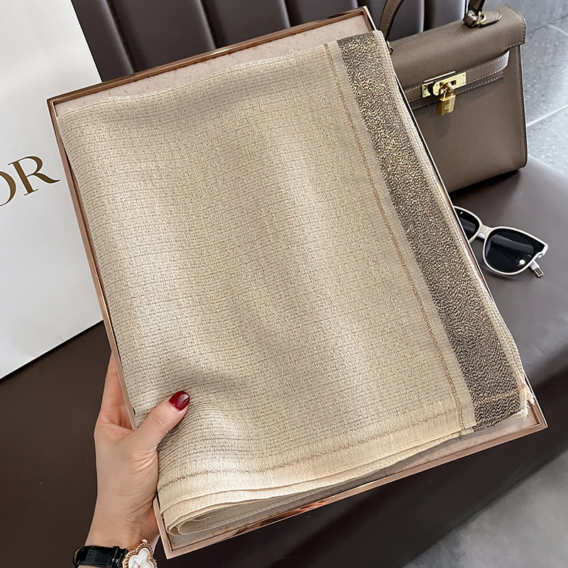 Écharpe chaude en laine de soie solide pour femme, châle enveloppant, Bufanda Floral Pashmina, luxe, broderie d'avertissement, nouvelle collection hiver 2023