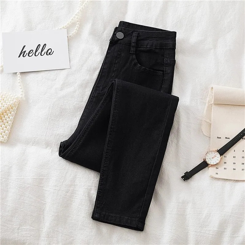 2024 nouveaux jeans femme Denim pantalon couleur noire femmes jean femme Stretch bas pantalon slim pour femmes pantalon 38