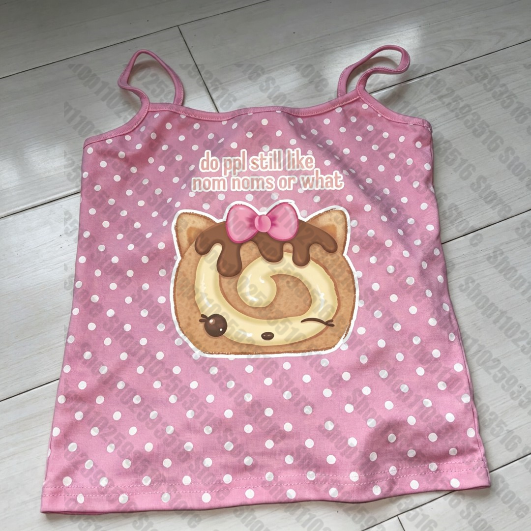 Haut Kawaii pour femmes, style esthétique Y2k, vêtements sexy Gyaru, corset d'été Harajuku pour femmes, haut à pois, style Shoujo Girl Cuteore