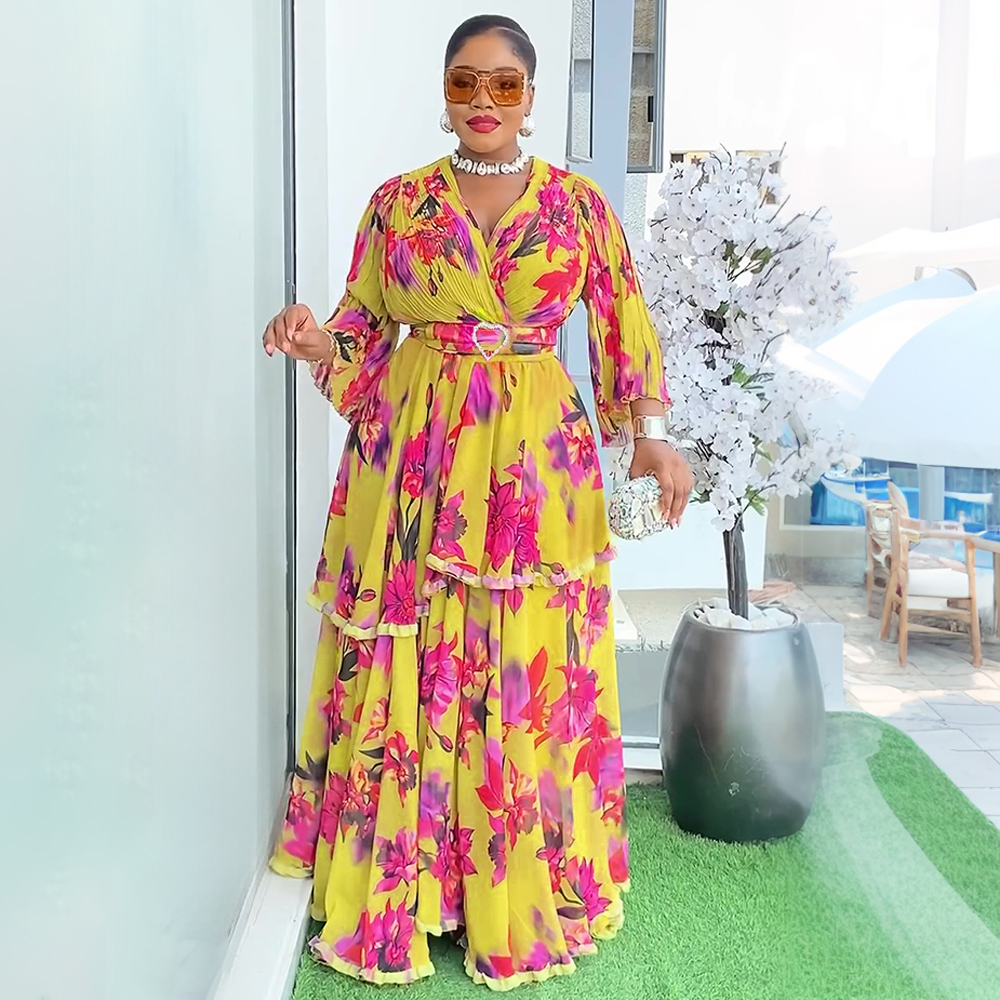 Robes africaines élégantes pour femmes, nouvelle mode d'été, Robe imprimée, grande taille, turquie, musulmane, Robe longue de soirée de mariage, 2025