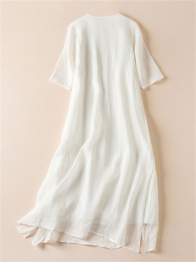 Robes d'été imprimées vintage pour femmes 2026 – Nouvelle robe longue décontractée et respirante pour femme, tenue de bureau élégante