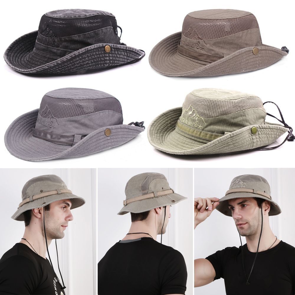 Chapeau de Protection solaire respirant à large bord pour hommes et femmes, chapeau de Jungle, seau, casquette de pêche