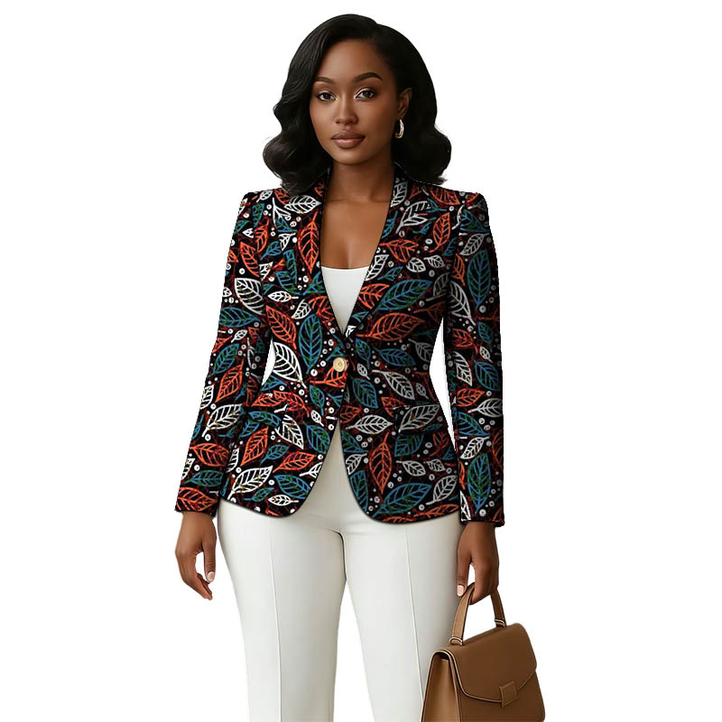 Blazer imprimé coloré pour femmes, Design Original, Couture africaine, vestes de costume, manteau fin élégant