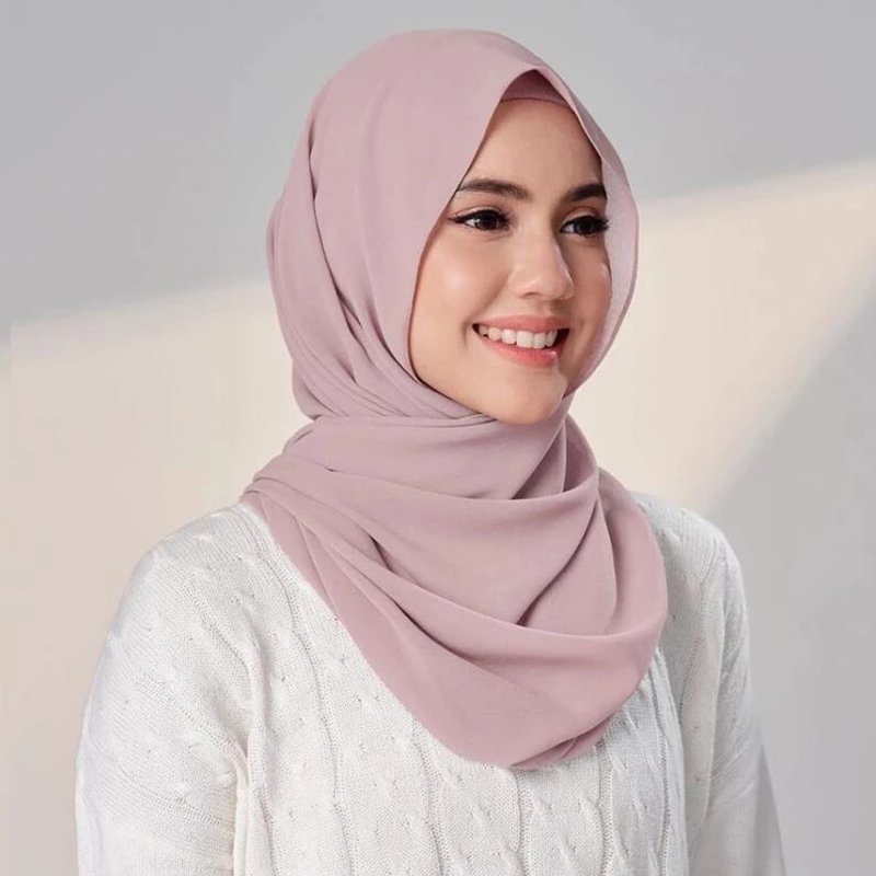 Femmes musulmanes en mousseline de soie Hijab avec capuchon Bonnet instantané en mousseline de soie Hijab Pinles châle foulard sous écharpe casquettes couverture bandeau