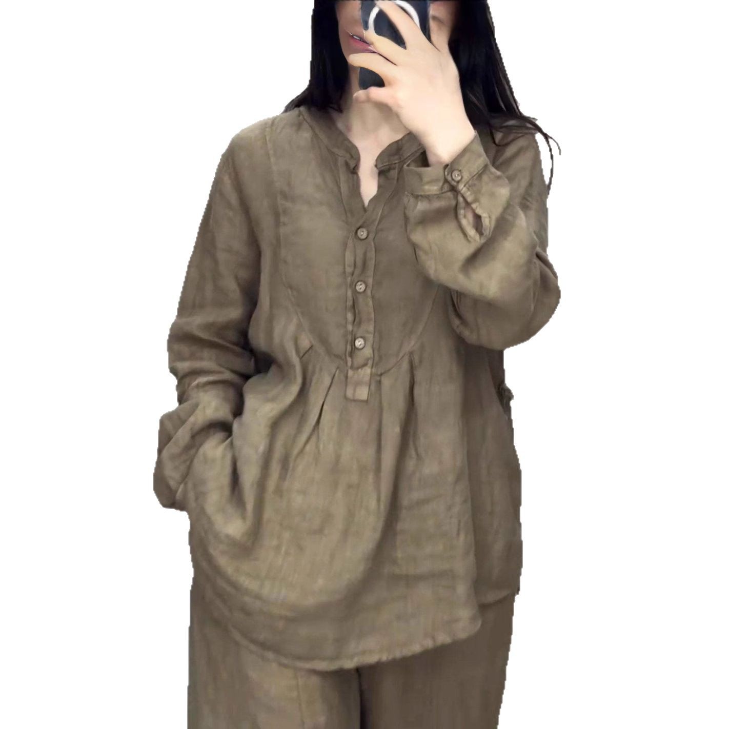 Ensemble 2 pièces musulman pour femmes, chemisier, haut, pantalon à jambes larges, bouton à lacets, tenues islamiques de dubaï, pantalon droit, Ensemble 2025