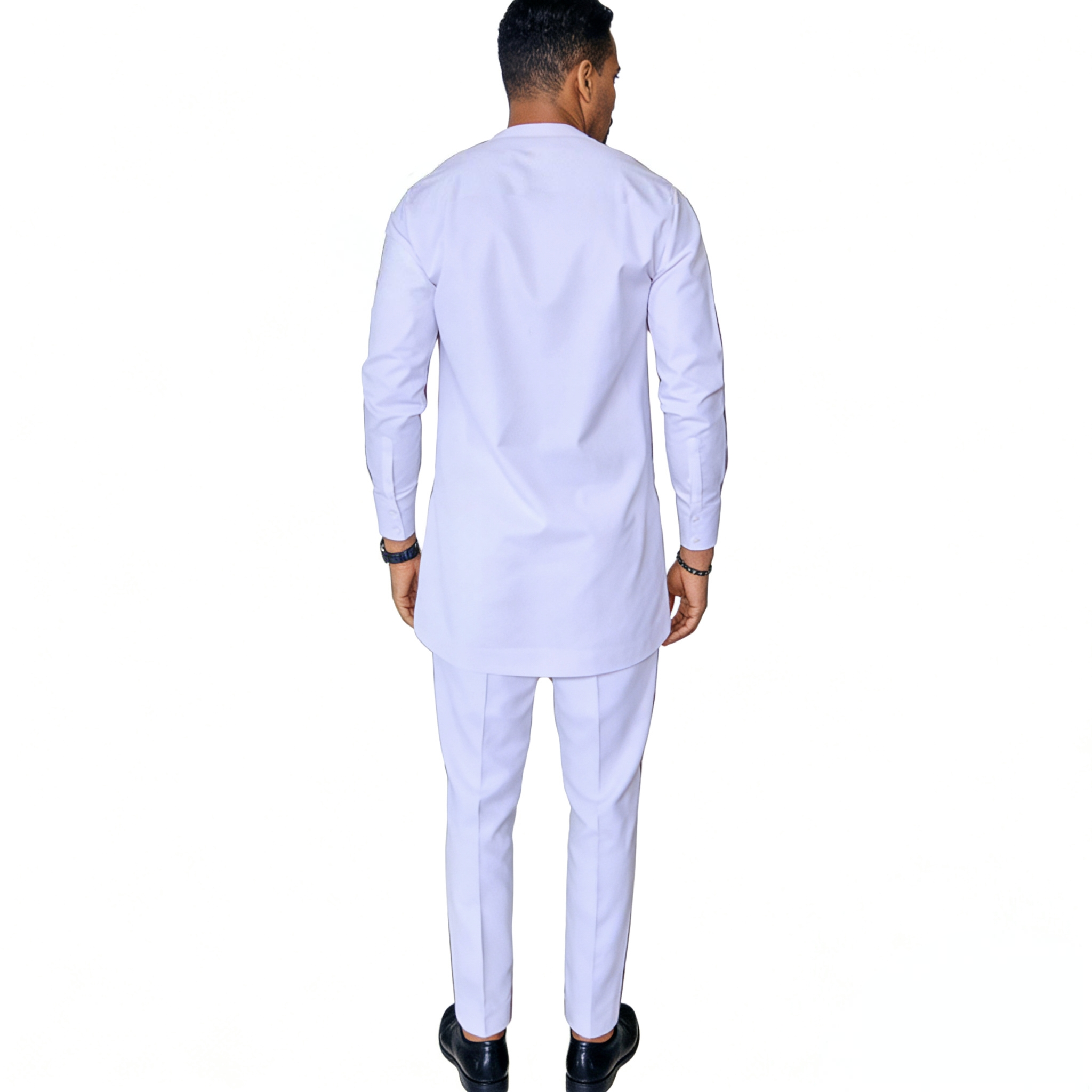 Ensembles de pantalons et chemises de mode africaine, pantalons blancs unis, style sénateur, costumes de marié pour hommes, grandes tailles, tenues de fête, vêtements africains