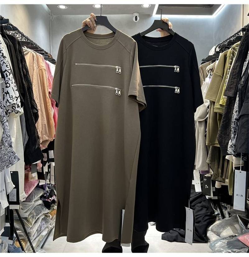Robe Extra Large à Col Rond et Manches Courtes pour Femme, Jupe Longue, Fermeture Éclair, Été, 300 kg