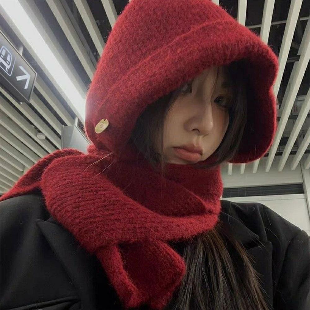 Casquettes à capuche tricotées pour femmes, cagoule, chapeaux d'hiver, coupe-vent, chaud, unisexe, couvre-cou, écharpe, une pièce, bonnet de Ski