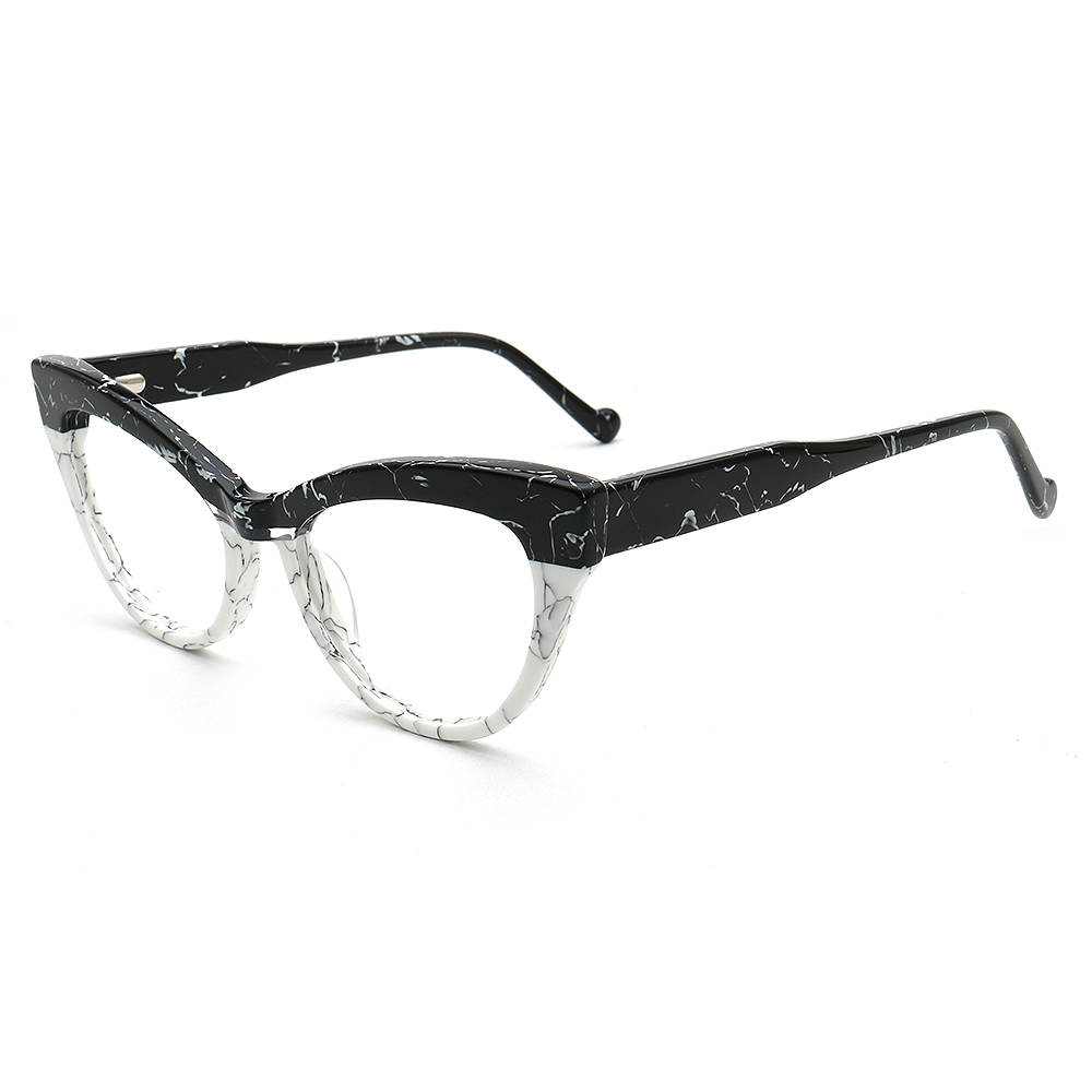 Montures de lunettes optiques œil de chat pour femmes, lunettes rétro, lunettes de myopie, deux tons, mode féminine, délinquants modernes