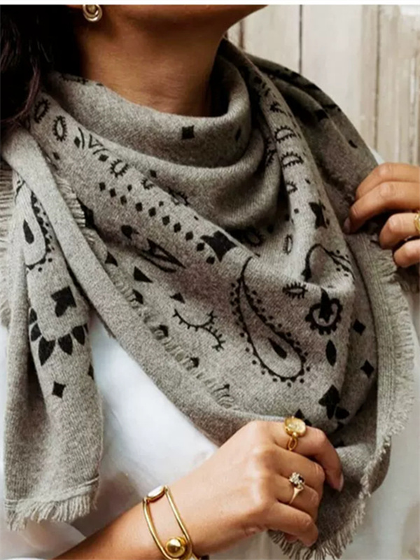 Écharpe en laine pour femme à motif paisley rétro, châle polyvalent pour femme, accessoires, écharpes carrées, mode automne/hiver
