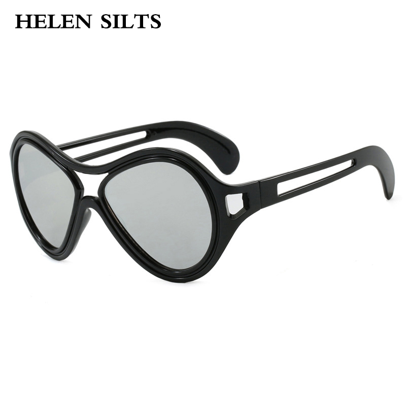 Marque de luxe Designer surdimensionné lunettes de soleil ovales femmes 2025 nouveau populaire bicolore Vintage lunettes de soleil hommes Punk lunettes de soleil UV400